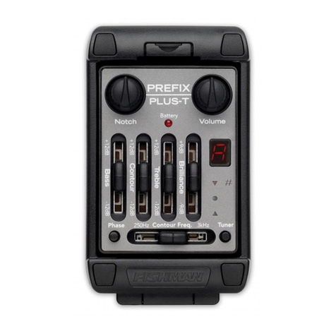 Fishman PREFIX SERIES PREAMP - CUTOUT Template manual