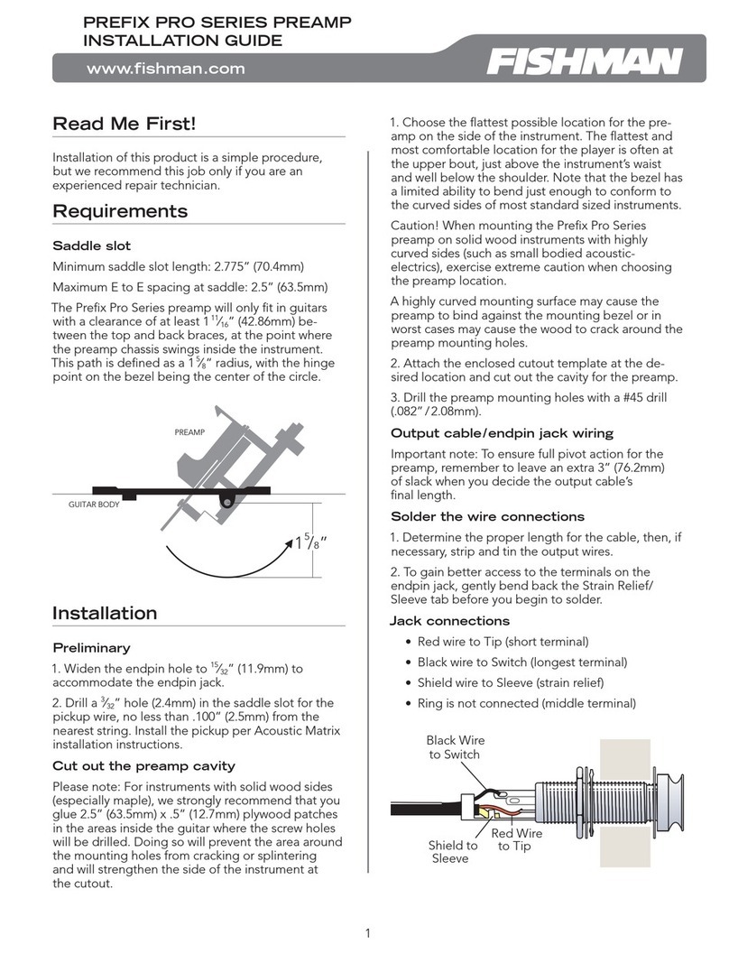 Fishman PREFIX PRO SERIES PREAMP installation guide