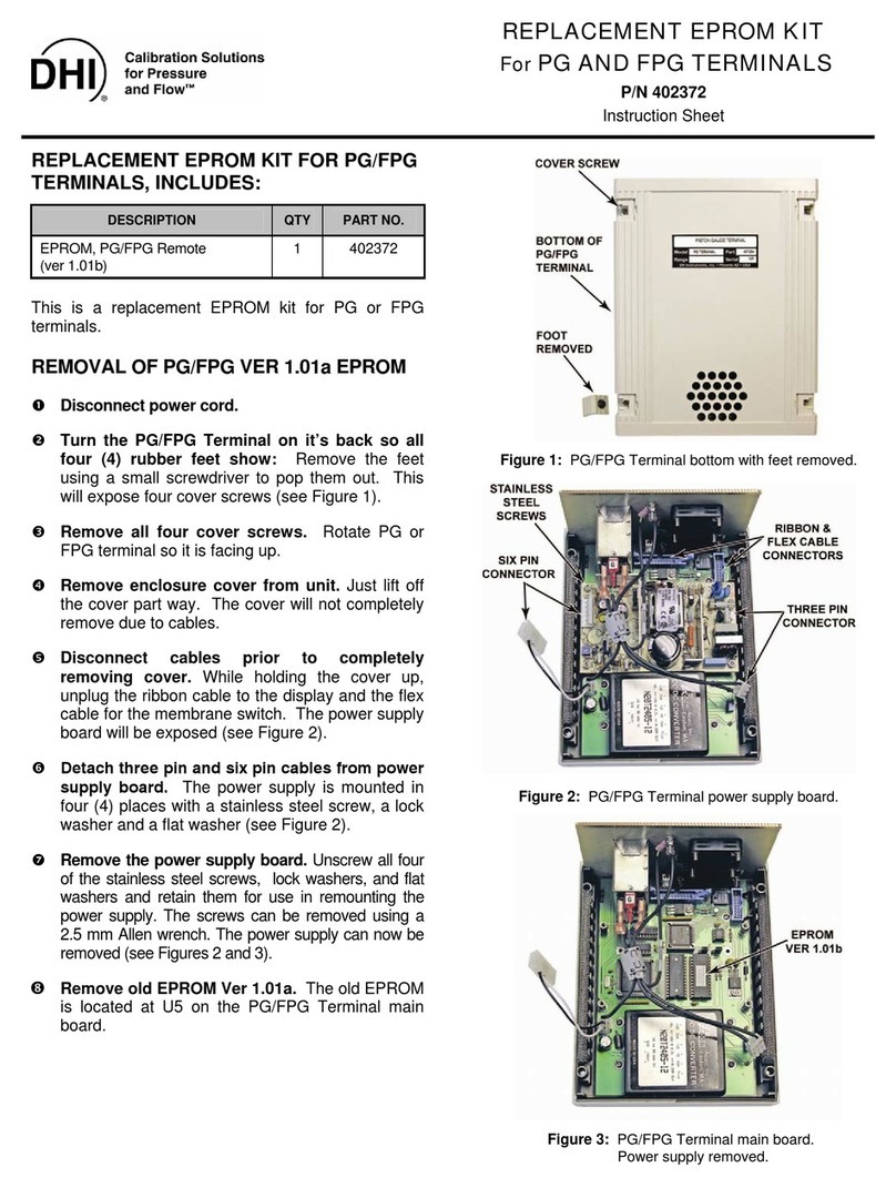 DH Instruments EPROM KIT - INSTRUCTIONS FOR PG AND FPG... User manual