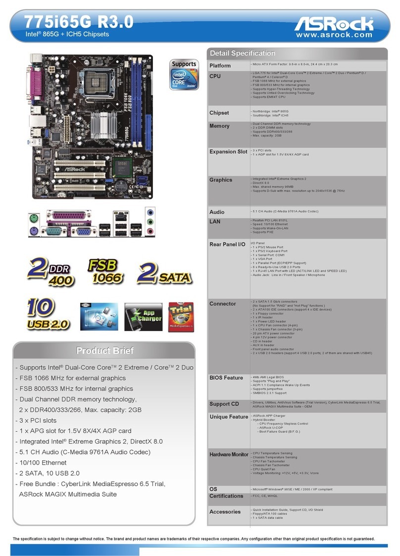 ASROCK 775i65G R3.0 User manual