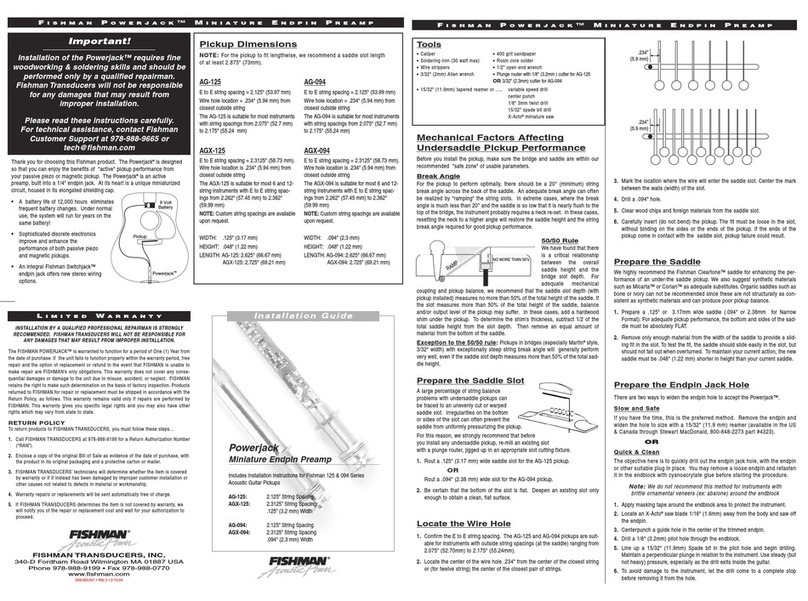 Fishman AG-125 - User manual