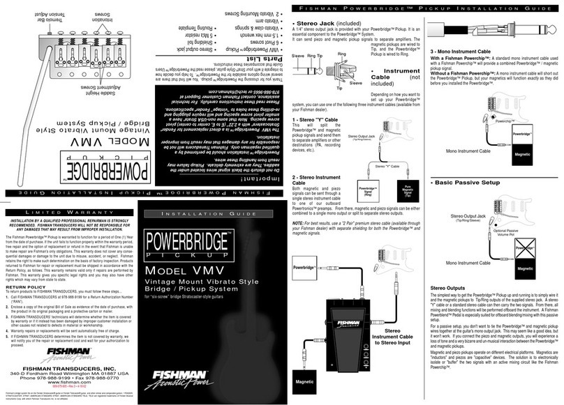 Fishman MODEL VMV manual