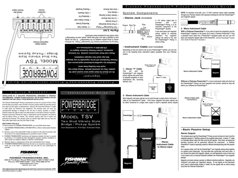 Fishman MODEL TSV manual