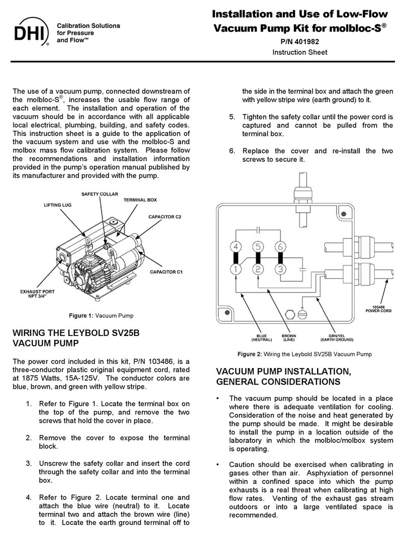 DH Instruments VACUUM PUMP KIT FOR MOLBLOC-S instruction sheet DH Instruments VACUUM PUMP KIT FOR MOLBLOC-S instruction sheet