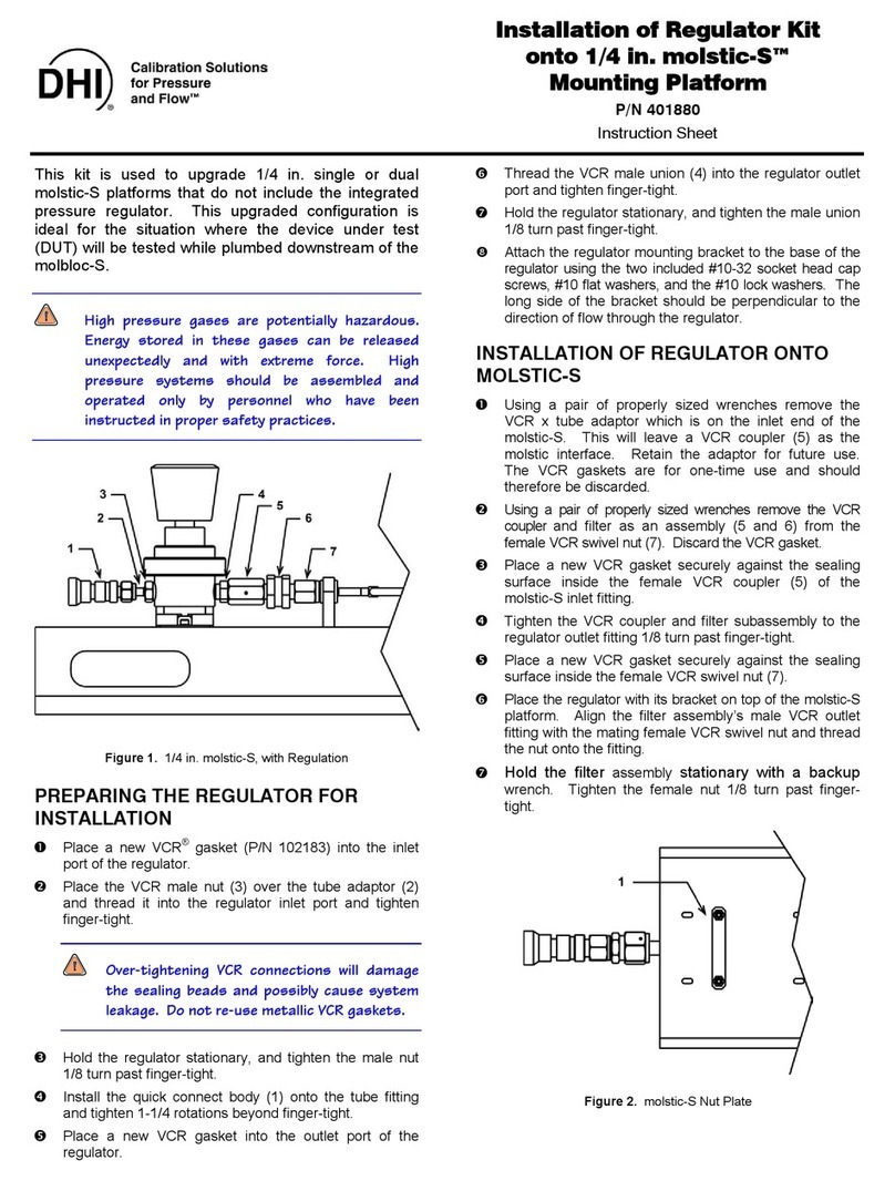 DH Instruments REGULATOR KIT ONTO 1-4 IN. MOLSTIC-S User manual
