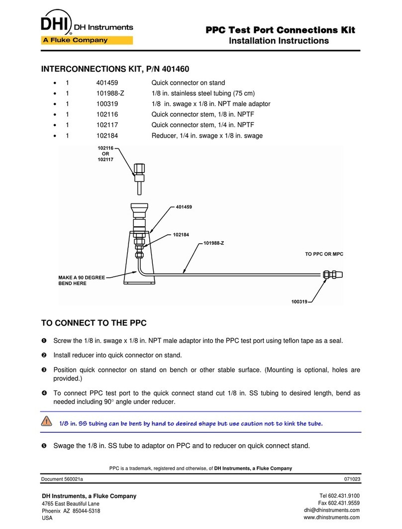 DH Instruments PPC - TEST PORT CONNECTIONS KIT User manual
