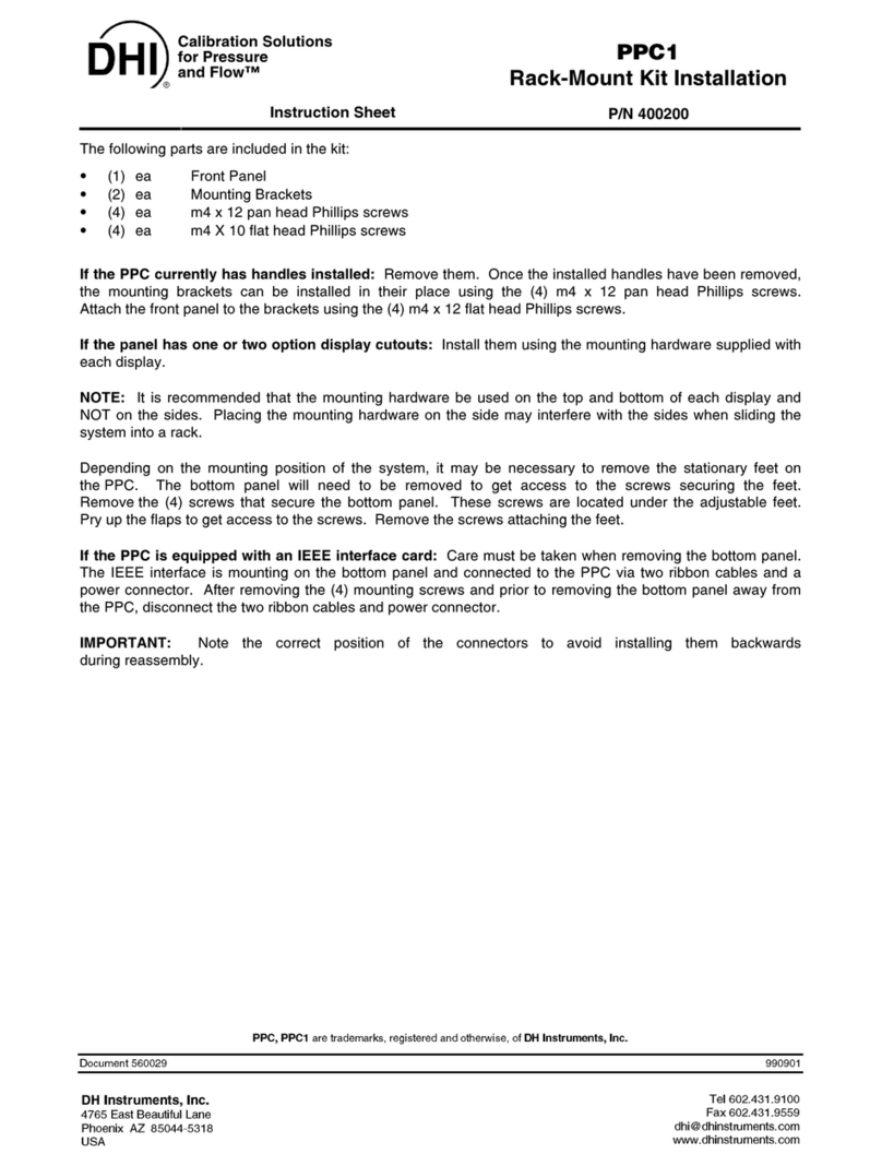 DH Instruments PPC1 - RACK MOUNT KIT User manual