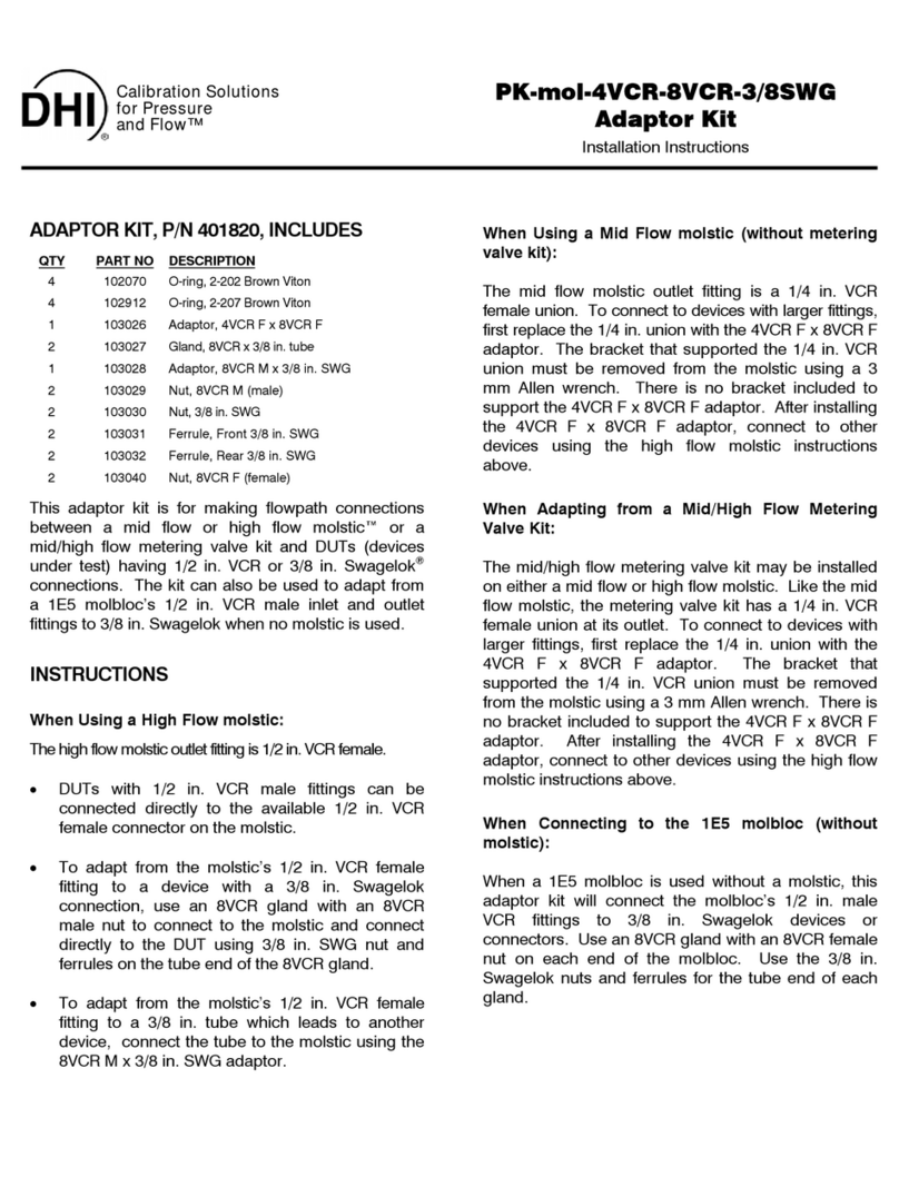 DH Instruments PK-MOL-4VCR-8VCR-38SWG installation instructions