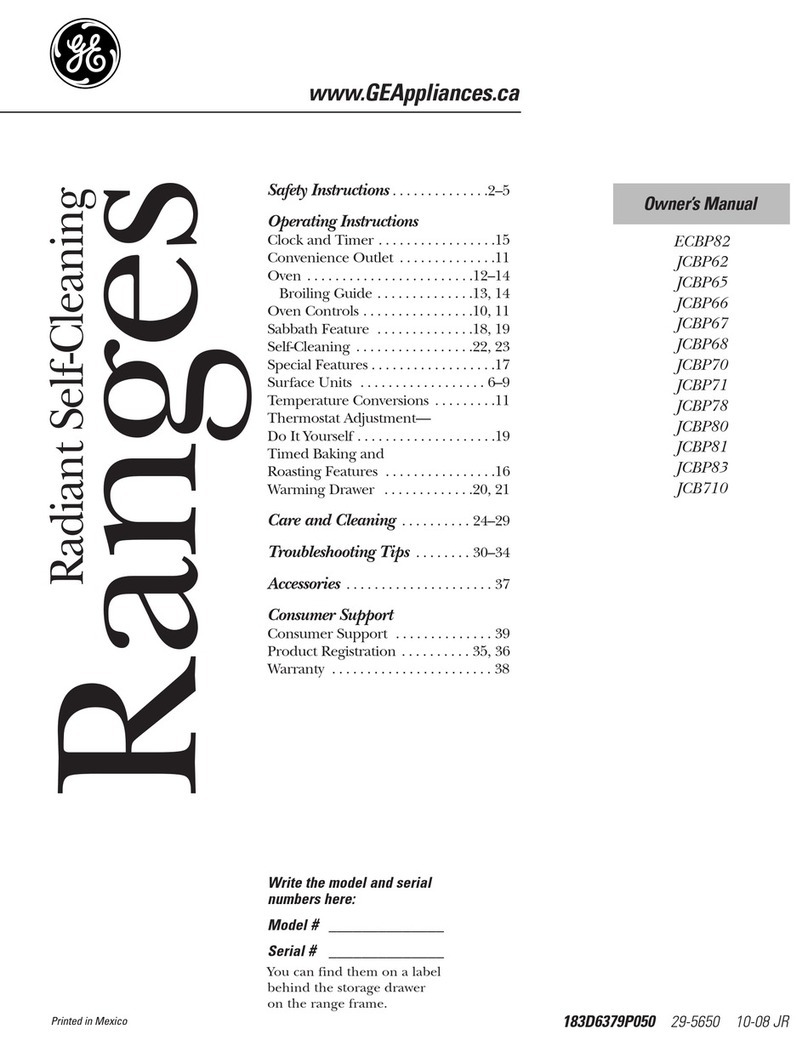 GE JCBP66SPSS owner's manual