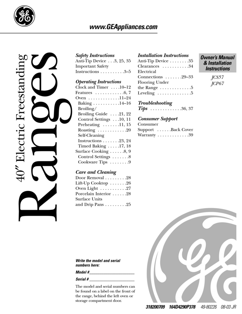 GE JCP67FWW User manual