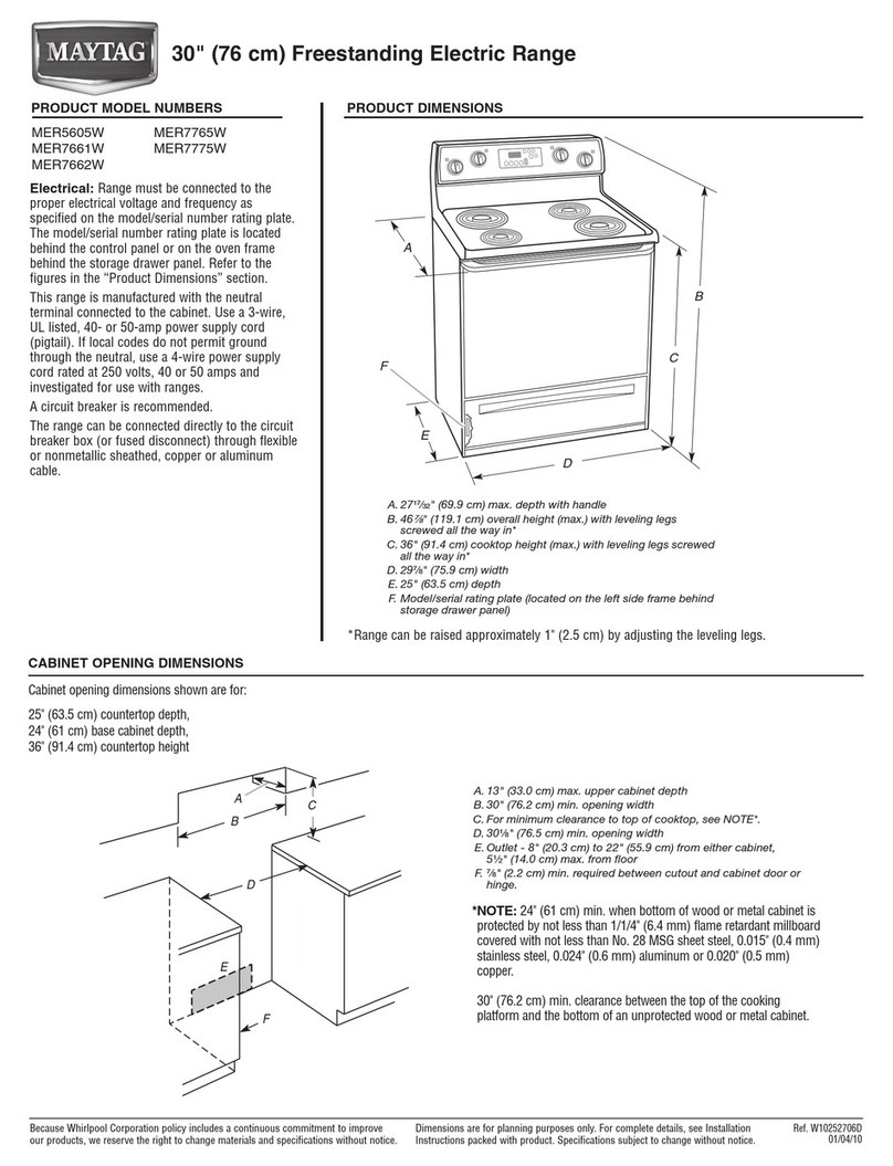 Maytag MER5605W User instructions
