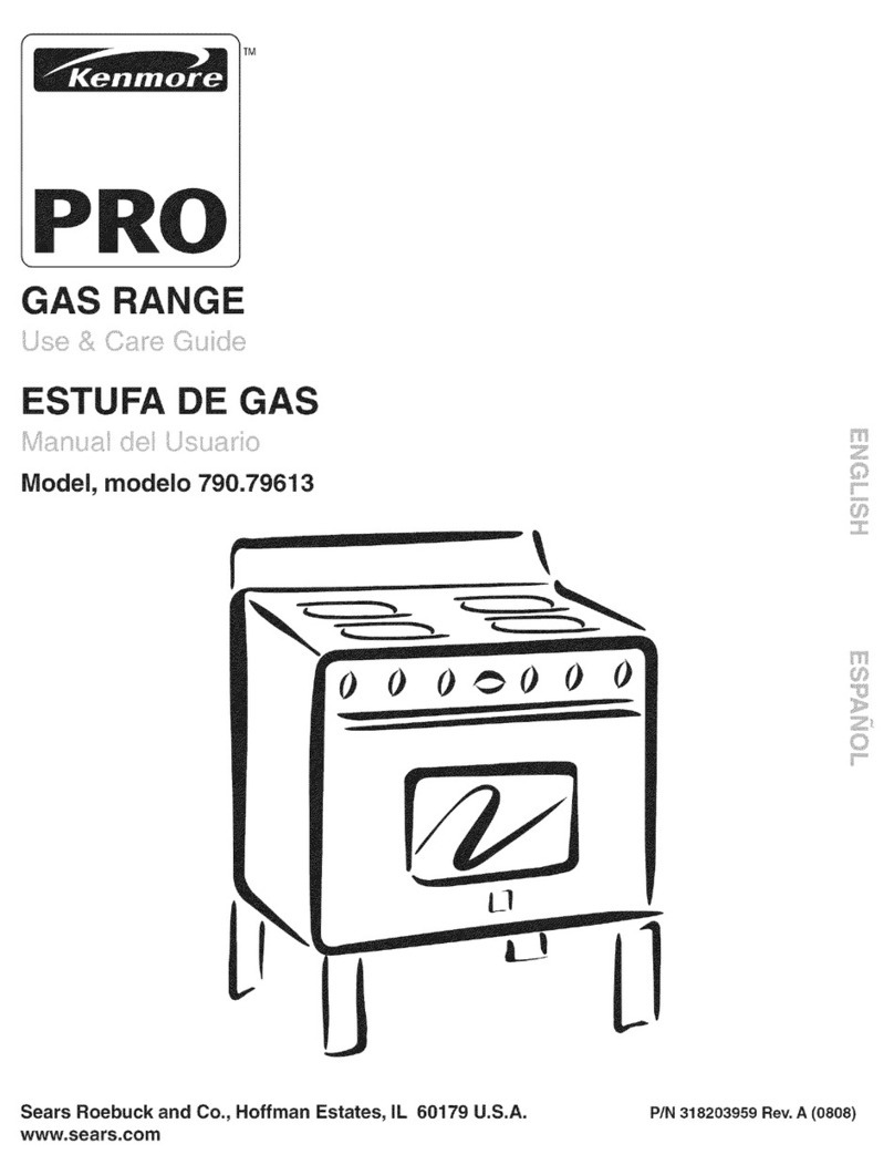 Kenmore 7961 - Pro 30 in. Gas Range User manual