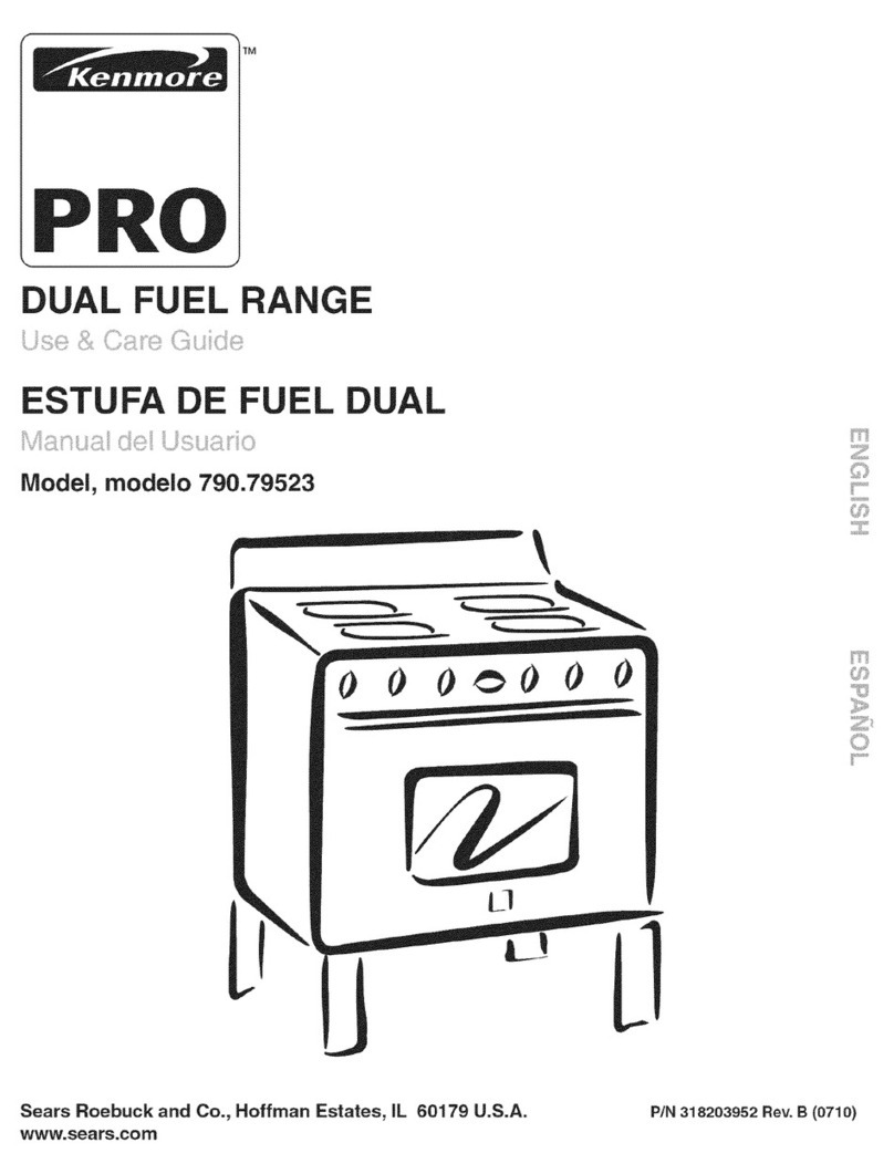 Kenmore 7952 - Pro 30 in. Dual Fuel Range Use and care guide