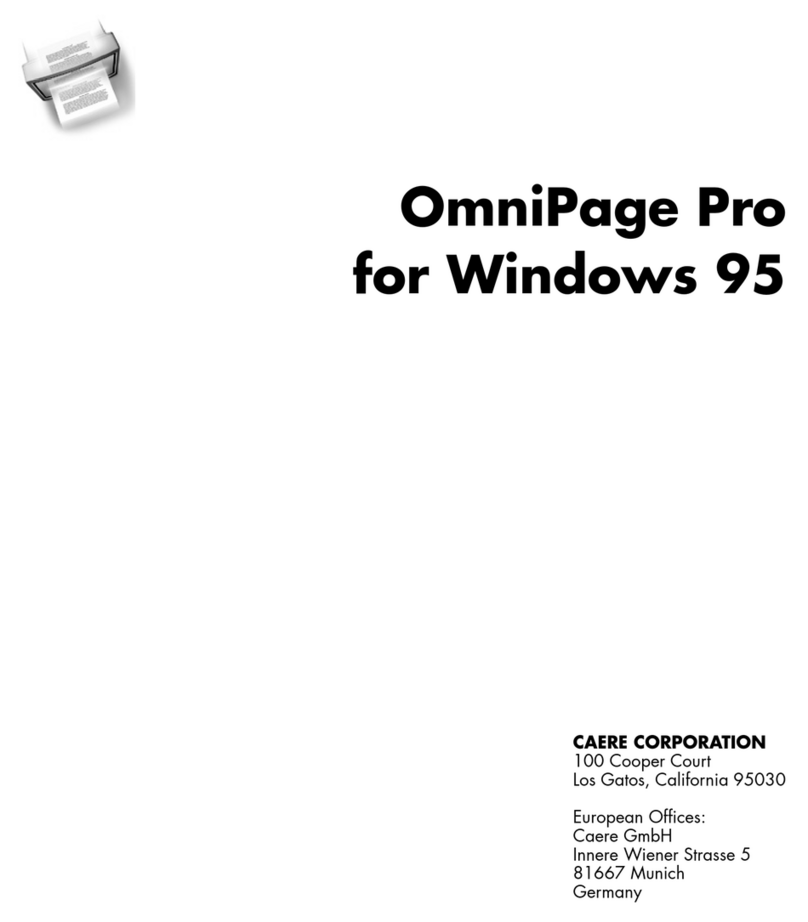 NUANCE OMNIPAGE PRO FOR WINDOWS 95 User manual