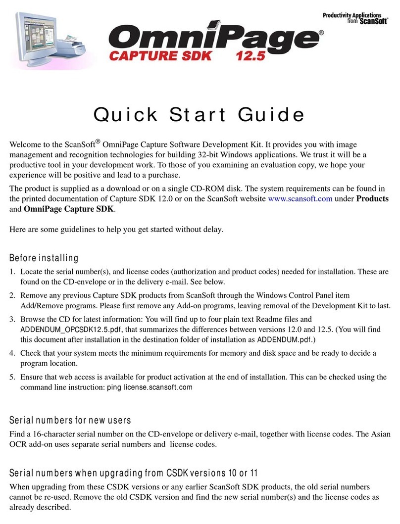 NUANCE OMNIPAGE-CAPTURE SDK 12.5 User manual