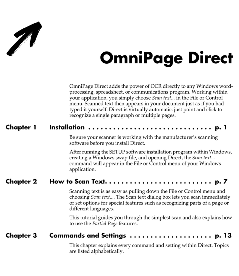 ScanSoft OMNIPAGE DIRECT 2 FOR MACINTOSH User manual