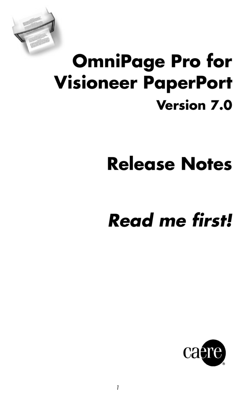 NUANCE OMNIPAGE PRO 7 FOR VISIONEER PAPERPORT User manual