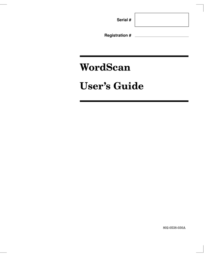 CAERE WORDSCAN user guide