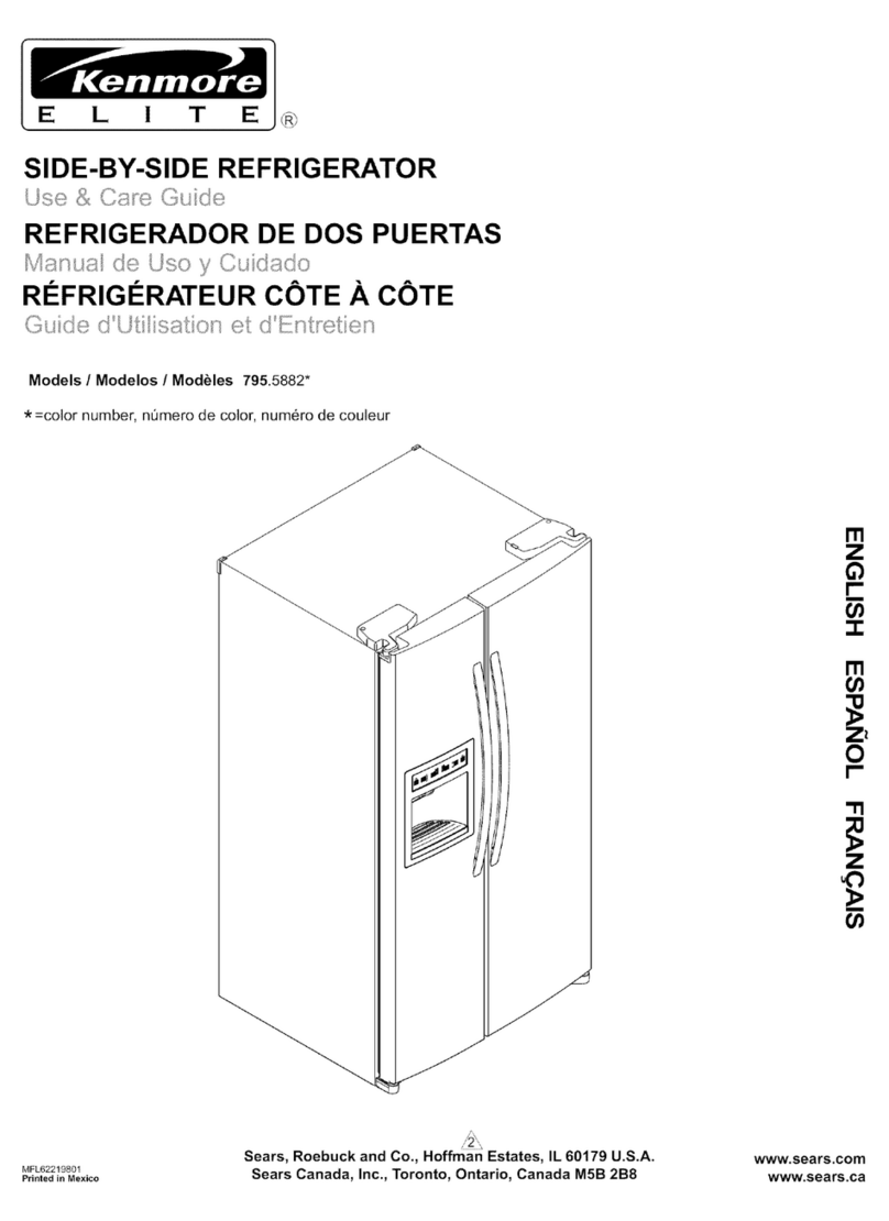 Kenmore 5882 - Elite 26.5 cu. Ft. Refrigerator Use and care guide