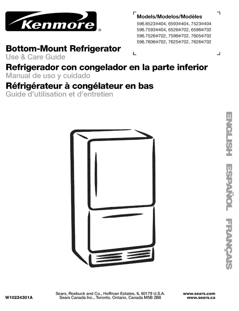 Kenmore 7523 - 21.9 cu. Ft. Bottom Freezer... Use & care guide