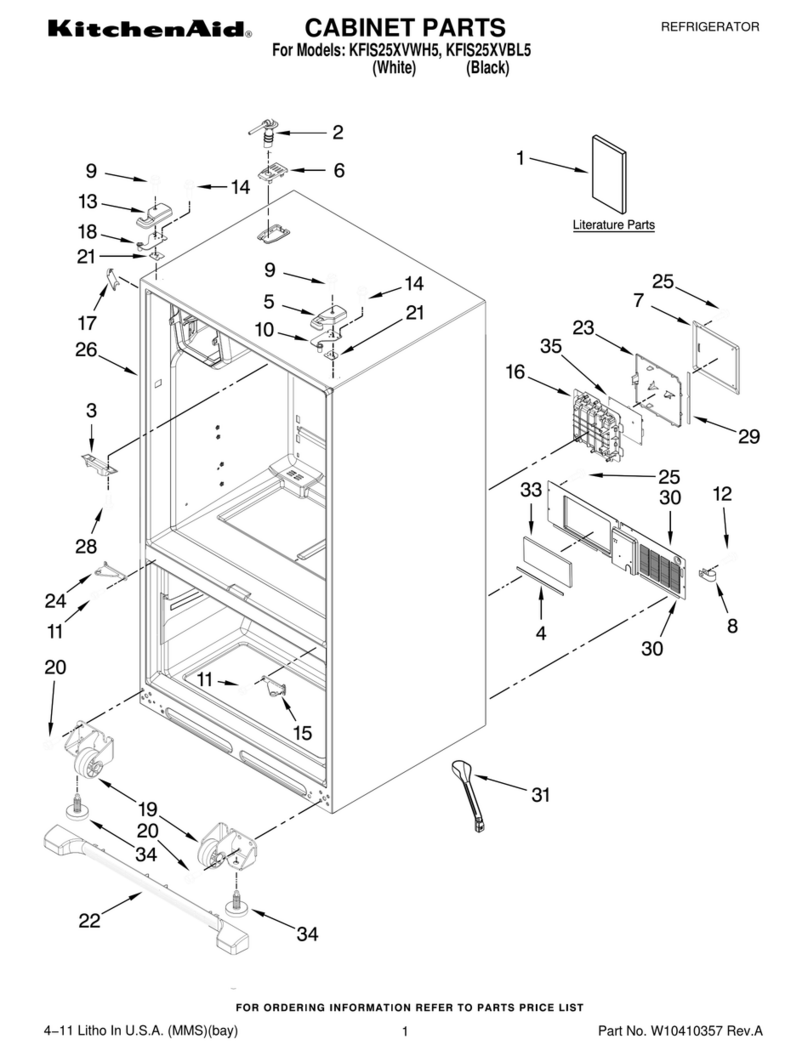 KitchenAid KFIS25XVWH - ARCHITECT II Series 24.9 Cub User manual