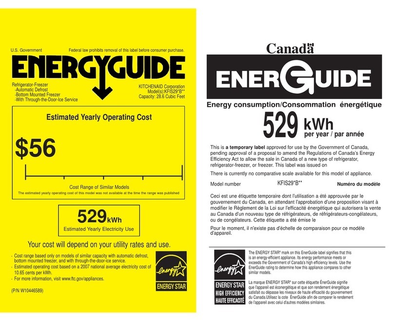 KitchenAid KFIS29BBMS Energy guide