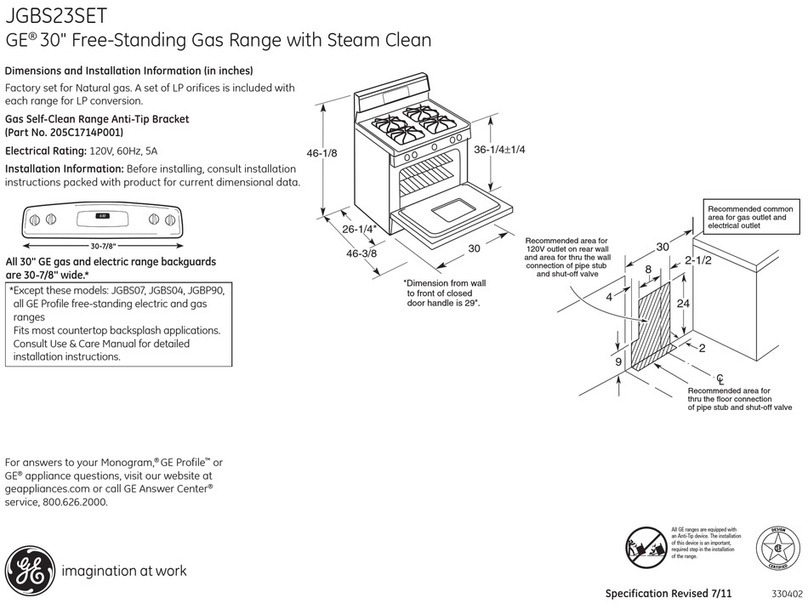 GE JGBS23SETSS Manual