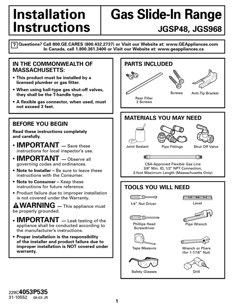 GE Profile JGSP48BHBB User manual