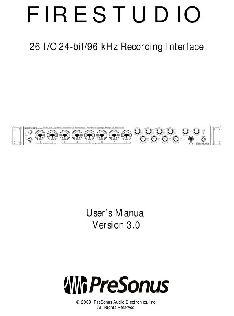 PRESONUS FIRESTUDIO - V 3.0 User manual