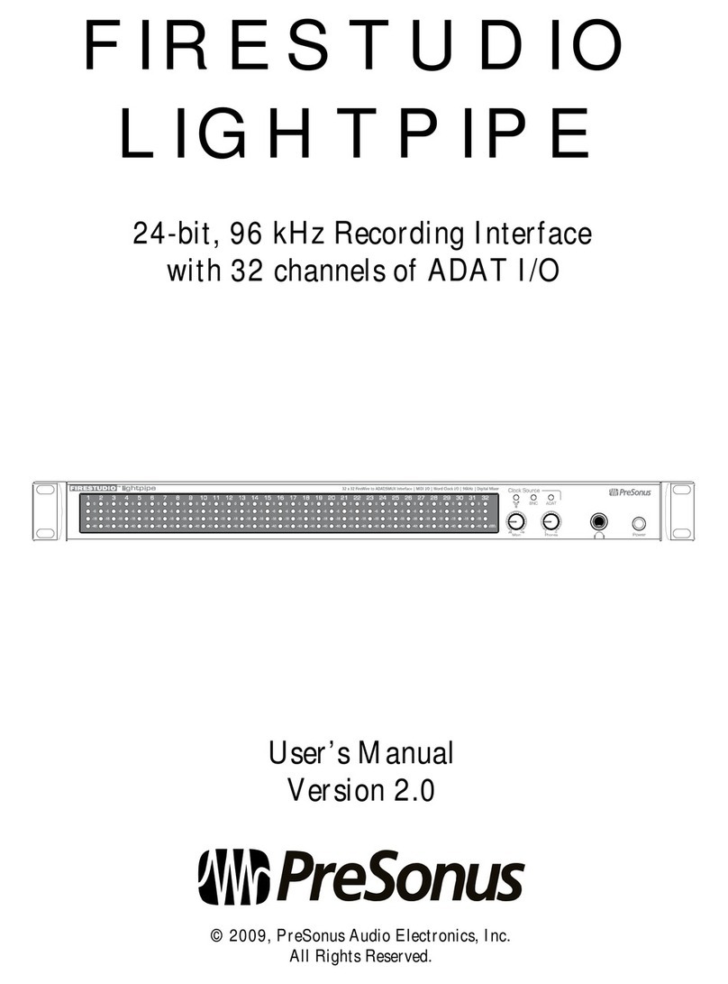 PRESONUS FIRESTUDIO LIGHTPIPE - V2.0 User manual
