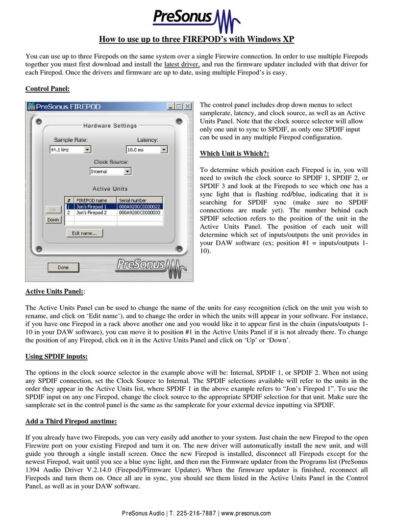 PRESONUS FIREPOD Operating instructions