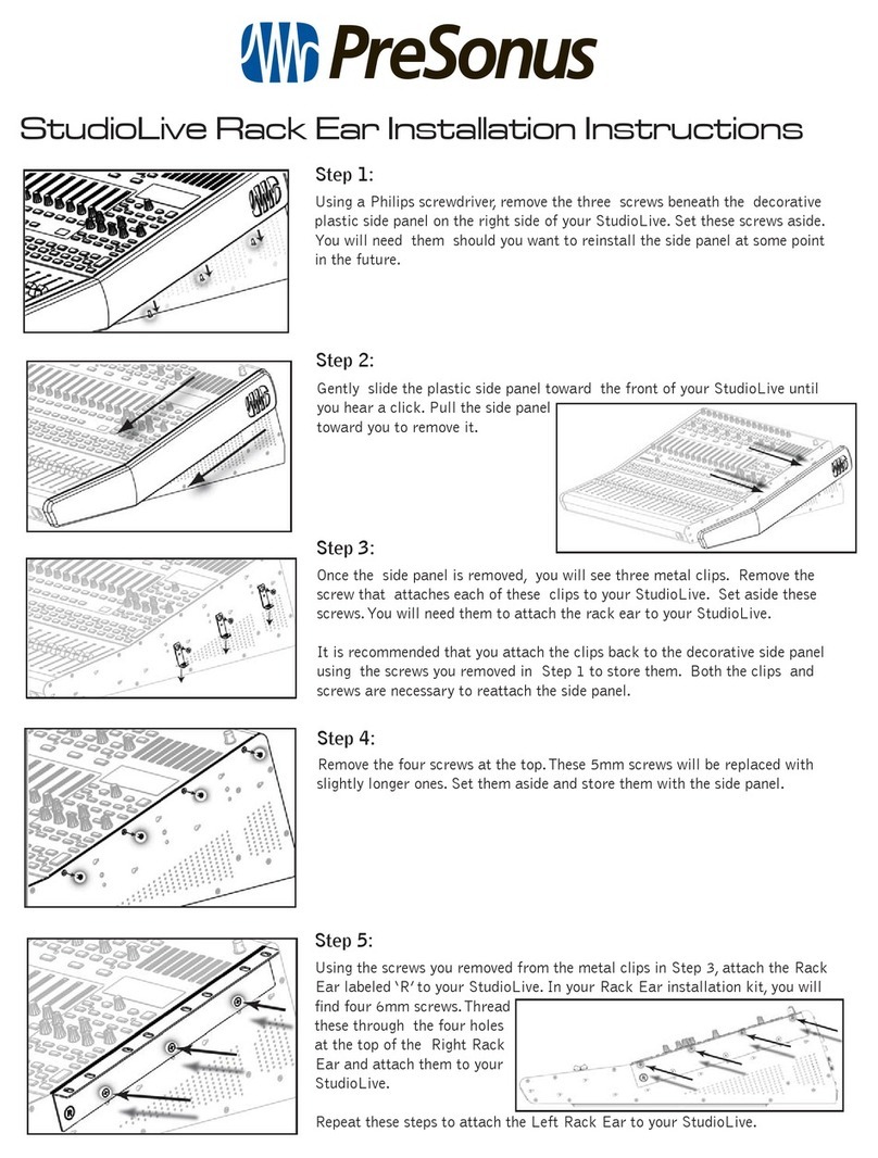PRESONUS STUDIO LIVE RACK EAR User manual