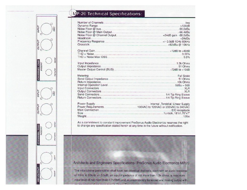 PRESONUS MP-20 Technical specifications