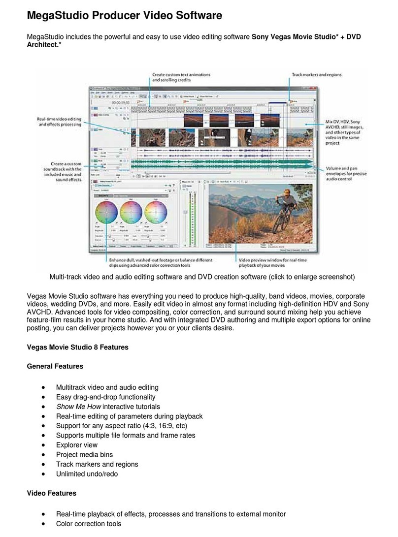 PRESONUS MEGASTUDIO PRODUCER VIDEO SOFTWARE User manual PRESONUS MEGASTUDIO PRODUCER VIDEO SOFTWARE User manual