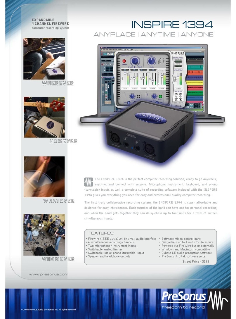 PRESONUS INSPIRE 1394 User manual