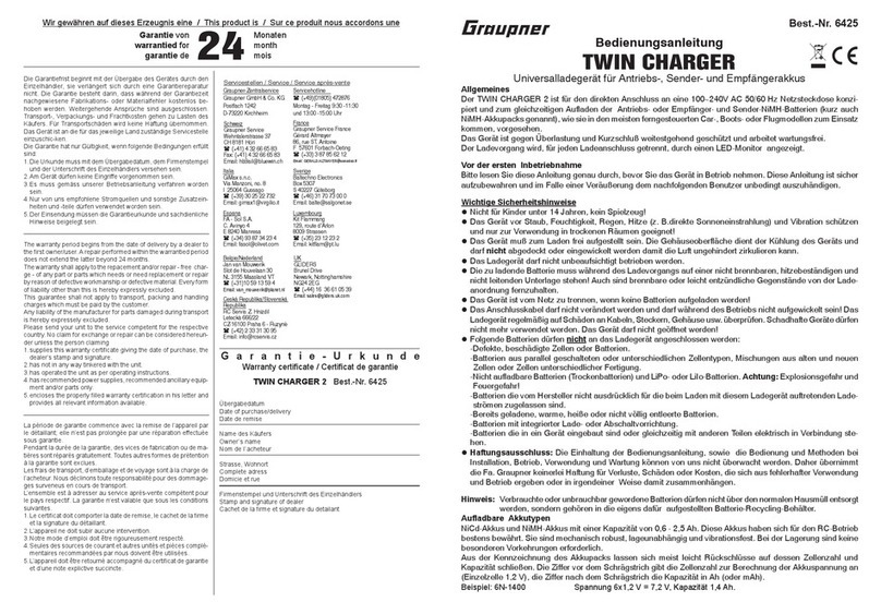 GRAUPNER TWIN CHARGER operating instructions