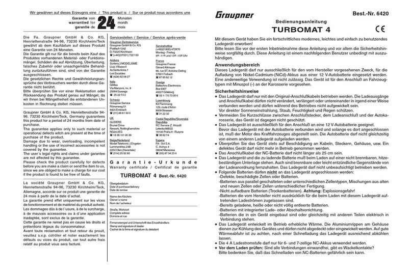 GRAUPNER TURBOMAT 4 User manual