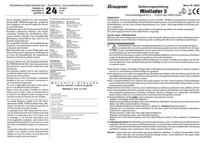 GRAUPNER MINILADER 3 operating instructions