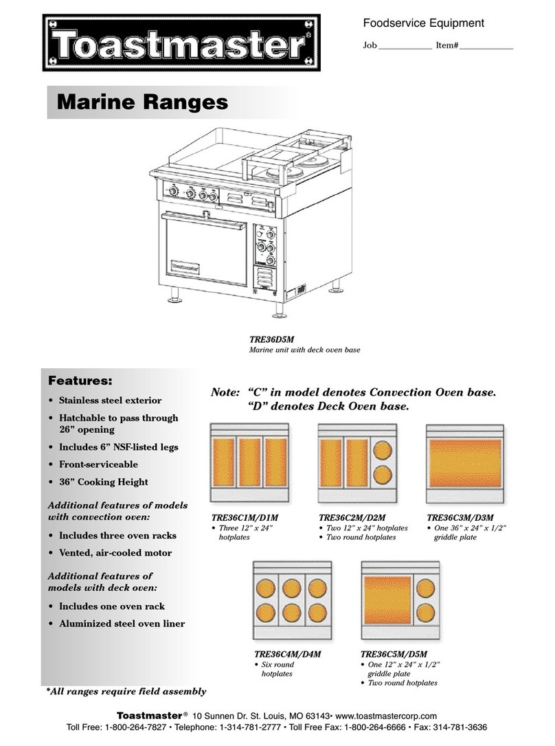 Toastmaster TRE36C1M datasheet