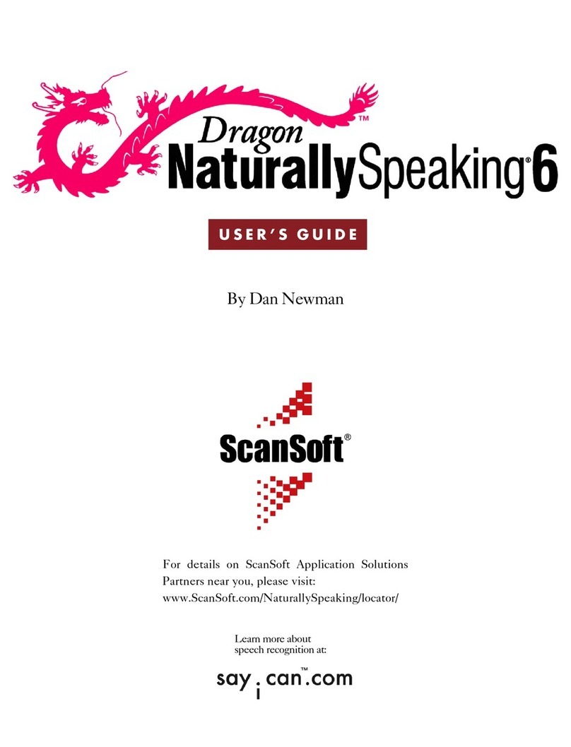 ScanSoft DRAGON NATURALLYSPEAKING STANDARD 6 User manual