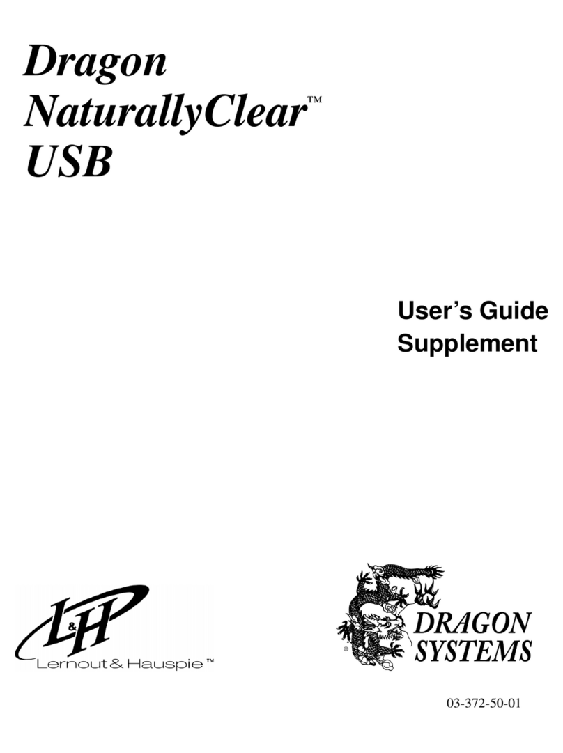 Dragon Systems DRGON NATURALLYCLEAR USB 5 User manual
