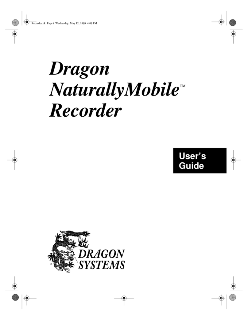 Dragon Systems DRAGON NATURALLYMOBILE RECORDER 4 User manual