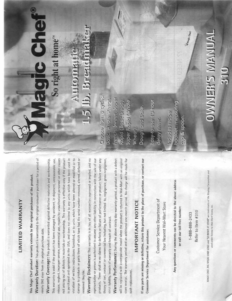 Magic Chef 310 User manual