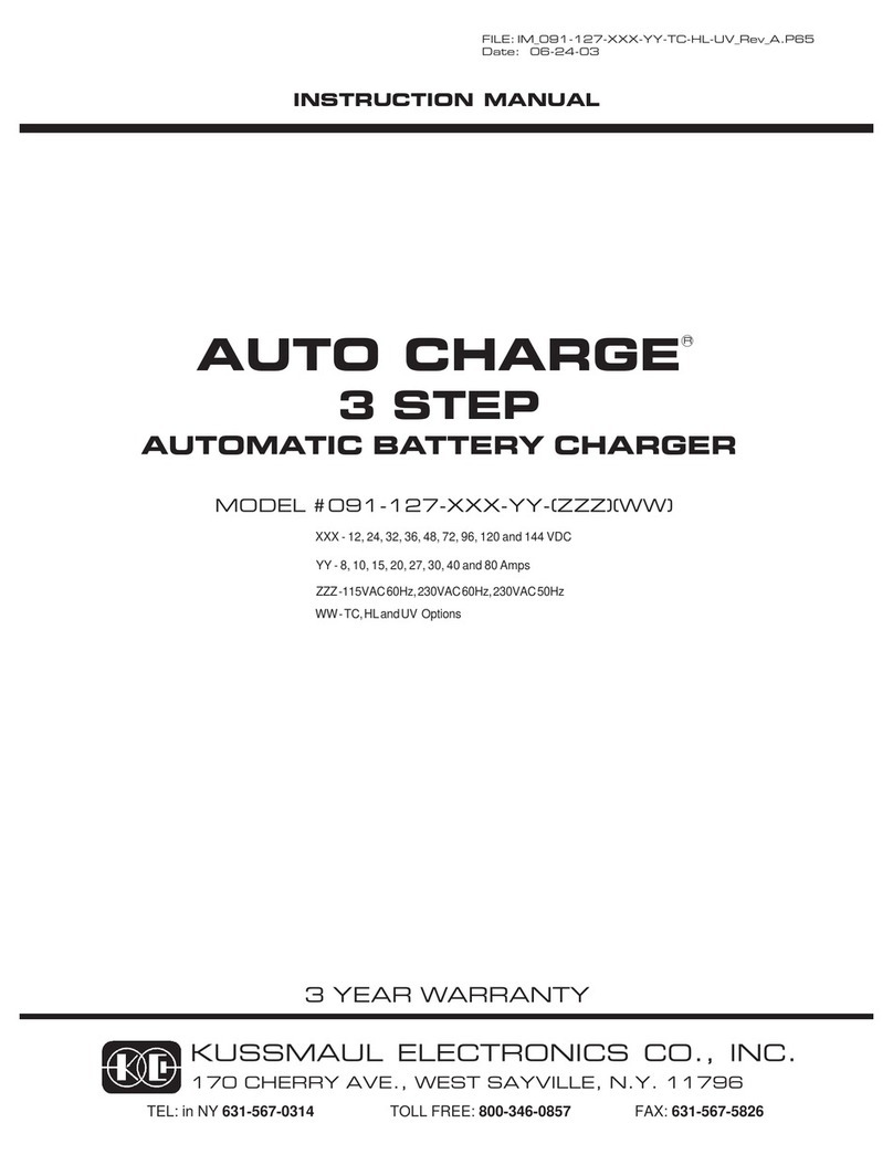 KUSSMAUL AUTO CHARGE 091-127 Series instruction manual