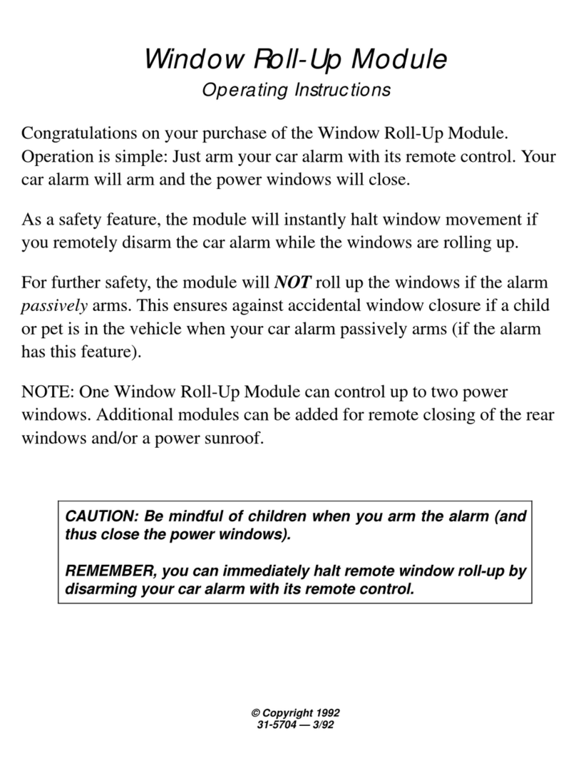 Clifford Window Roll-Up Module operating instructions