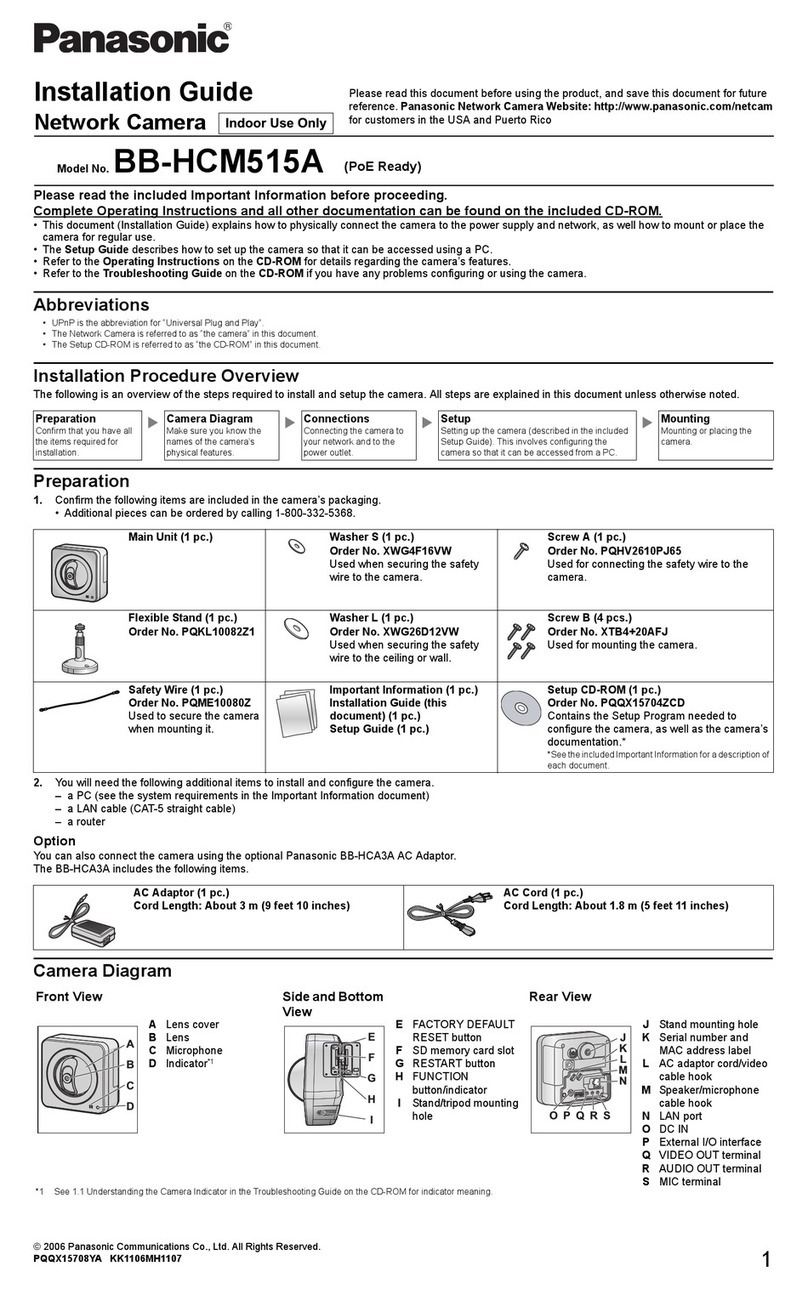 Panasonic BB-HCM515A - Network Camera w/ Audio installation guide