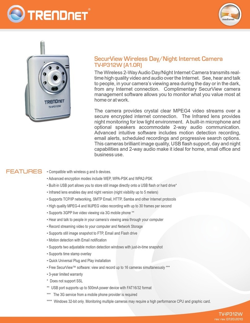 TRENDnet TV-IP312W - SecurView Wireless Day/Night Internet Surveillance Camera... Specifications