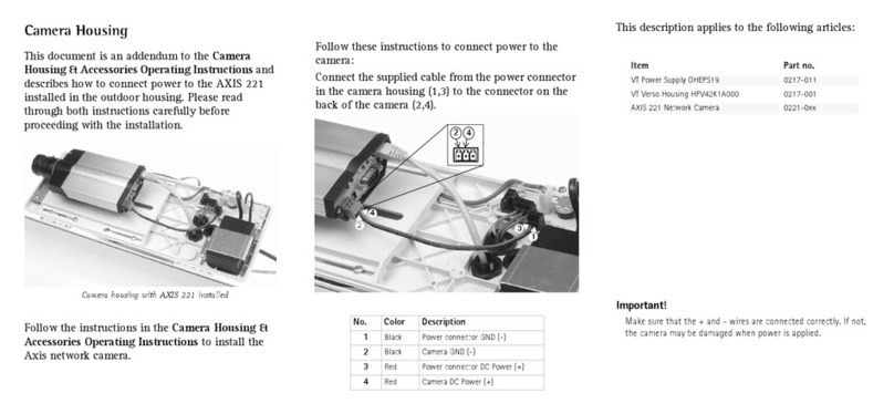 Axis Network Camera AXIS 221 Instruction Manual