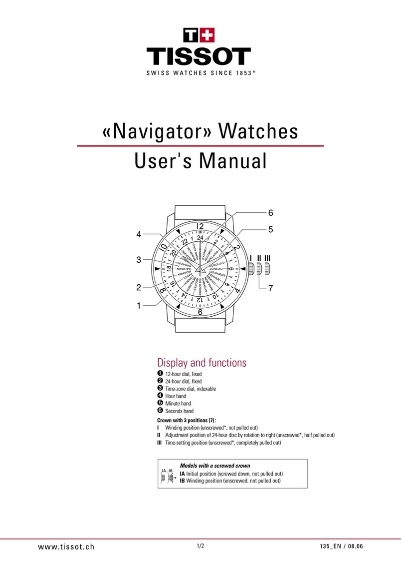 Tissot NAVIGATOR WATCHES User manual