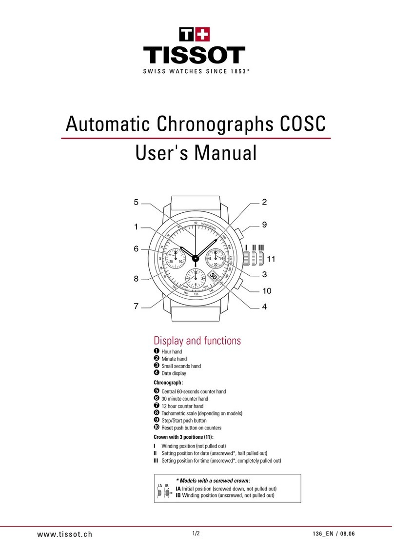 Tissot AUTOMATIC CHRONOGRAPHS COSC User manual